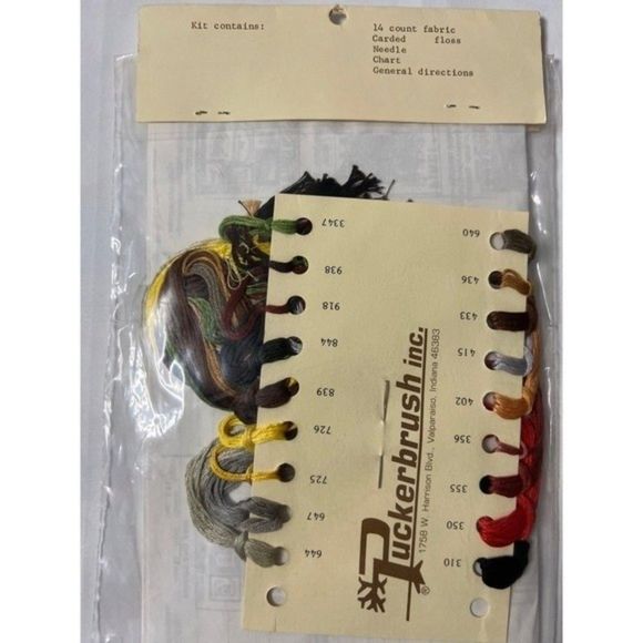 Vintage Puckerbrush Inc. New England Covered Bridge Cross Stitch Kit - Picture 4 of 5